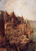 George Landseer The Burning Ghat Benares,as Seen From the City oil painting picture wholesale